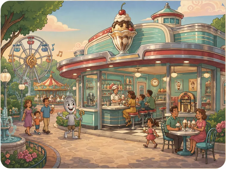 A retro ice-cream parlor at a fairground